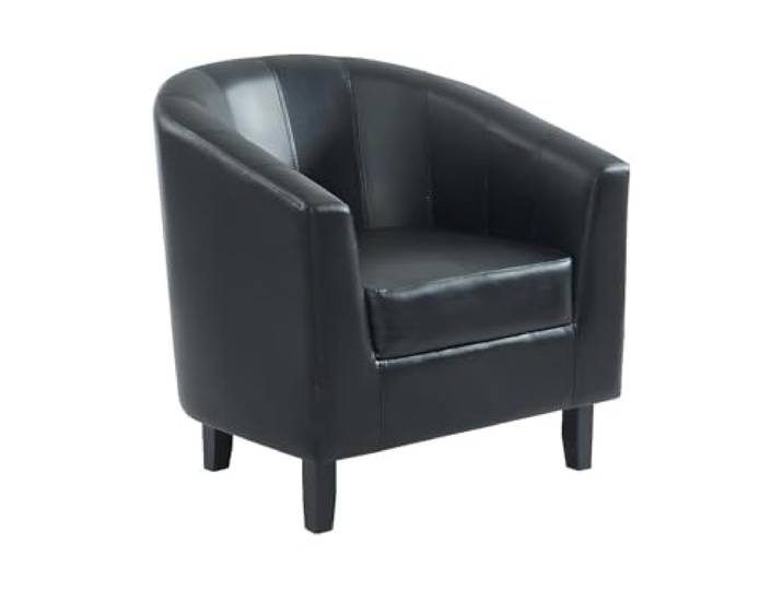 Vente-unique Lounge-Sessel - Kunstleder - Schwarz - Cristobal II