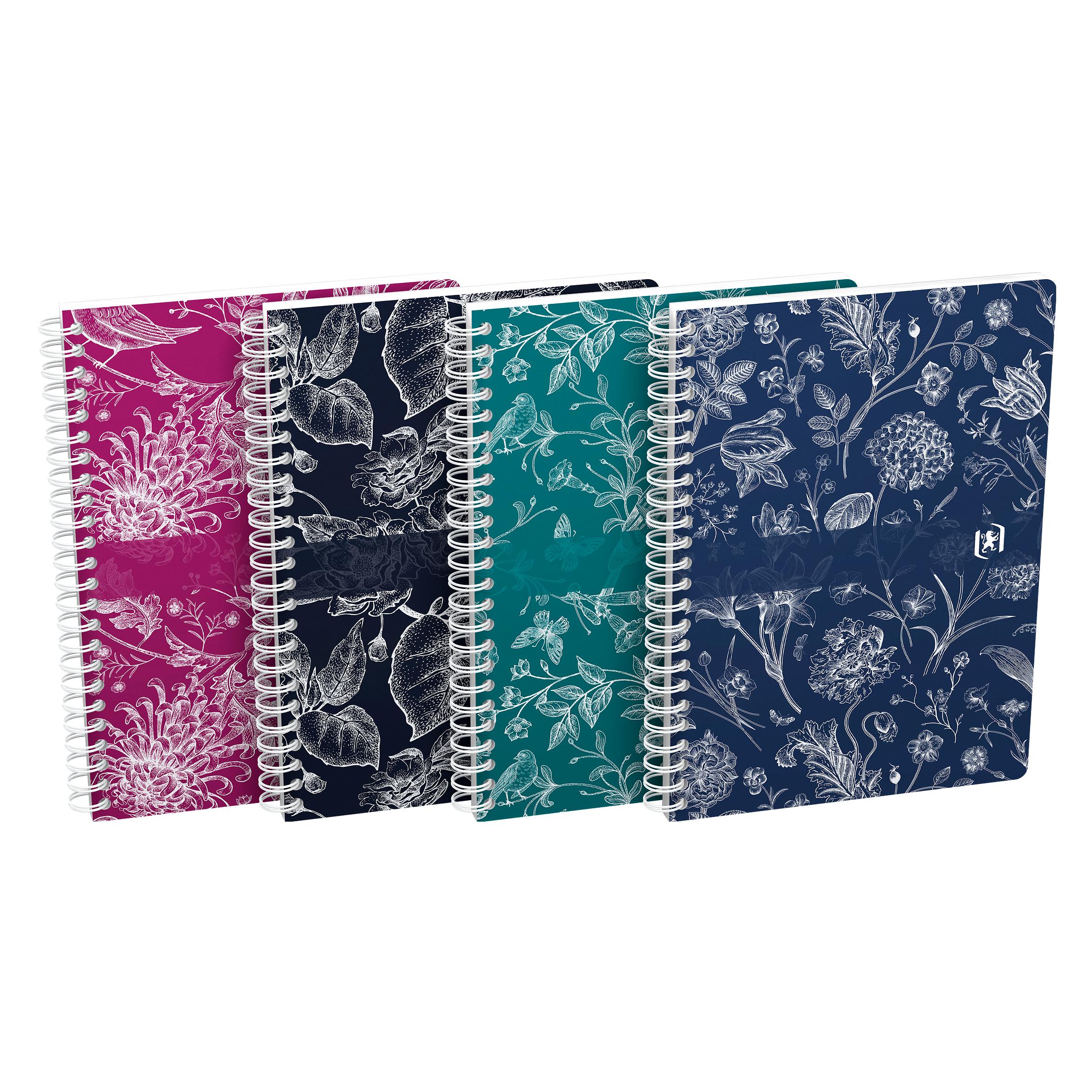 Magni Oxford Spiral Notizbuch Romance liniert 120 Seiten DIN A5 4fach sortiert (A5, Liniert, Weicher Einband) (400189442)