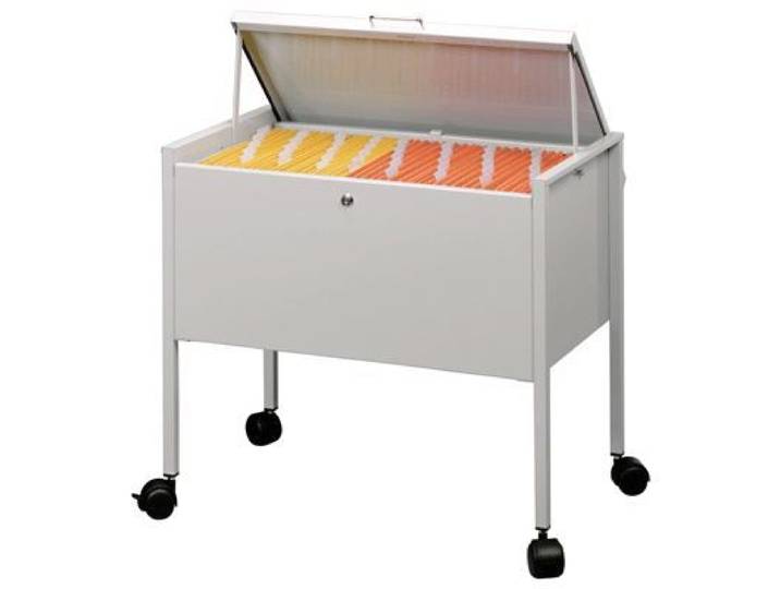 Chariot pour 50 dossiers suspendus avec couvercle gris - SMEAD - Contemporain - Meuble de bureau