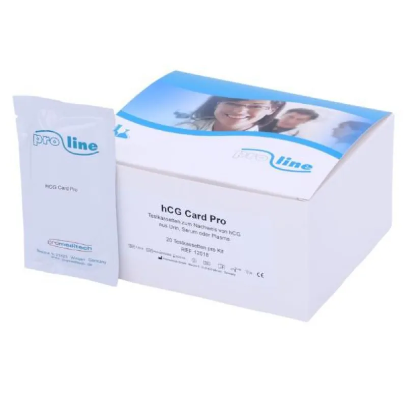 Promeditech GmbH Proline HCG Card pro Schwangerschaftstest (20 Test-Kassetten) 12018