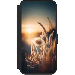 Nivocase Klapphülle für Samsung Galaxy S25+ Handyhülle aus Kunst Leder NIVOflip schwarz Natur Sonne (Samsung Galaxy S25+), Smartphone Hülle, Schwarz