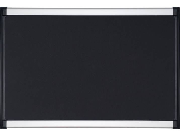 Bi-Office Tableau d'affichage en mousse texturée, cadre aluminium et plastique, noir, 1 200 x 900 mm