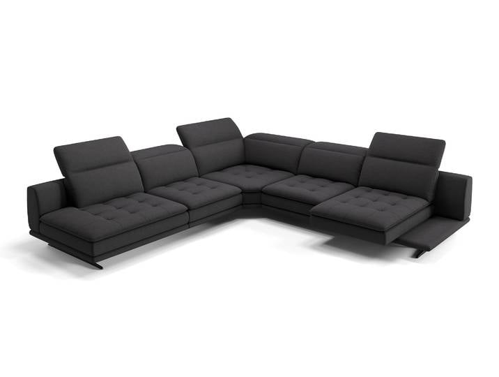 Stoff Ecksofa NIZZA Eckcouch mit Relaxfuntkion XXL Wohnlandschaft