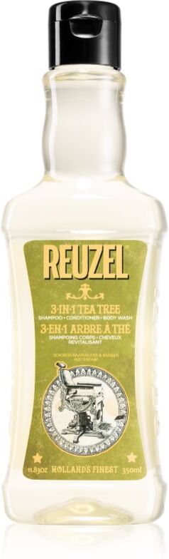 Reuzel Tea Tree 3 en 1 : shampoing, après-shampoing et gel douche pour homme 350 ml