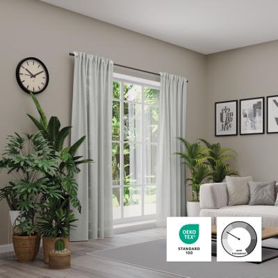 Vorhang NEUTEX FOR YOU "Biella" Gr. 1, grau, B:142cm H:245cm, Jacquard, Polyester, Gardinen, HxB: 245x142, Schal mit verdeckten Schlaufen