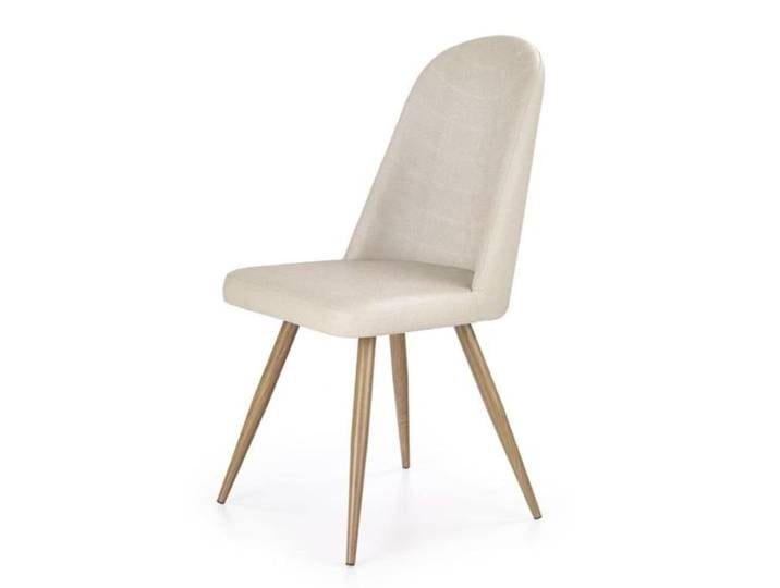 Chaise design cuir beige 90x45x53cm