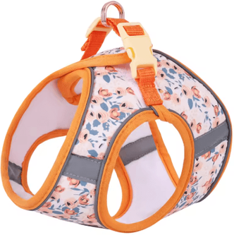 Inspire Picks Cute Small Dog Harness & Leash Set Soft Adjustable Puppy Vest With Cat Collar Accessories orange Harness l