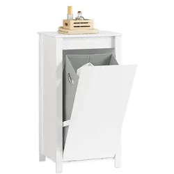SoBuy, Badezimmerschrank, Wäscheschrank mit ausklappbarem Wäschesack (45 x 35 x 85.50 cm)