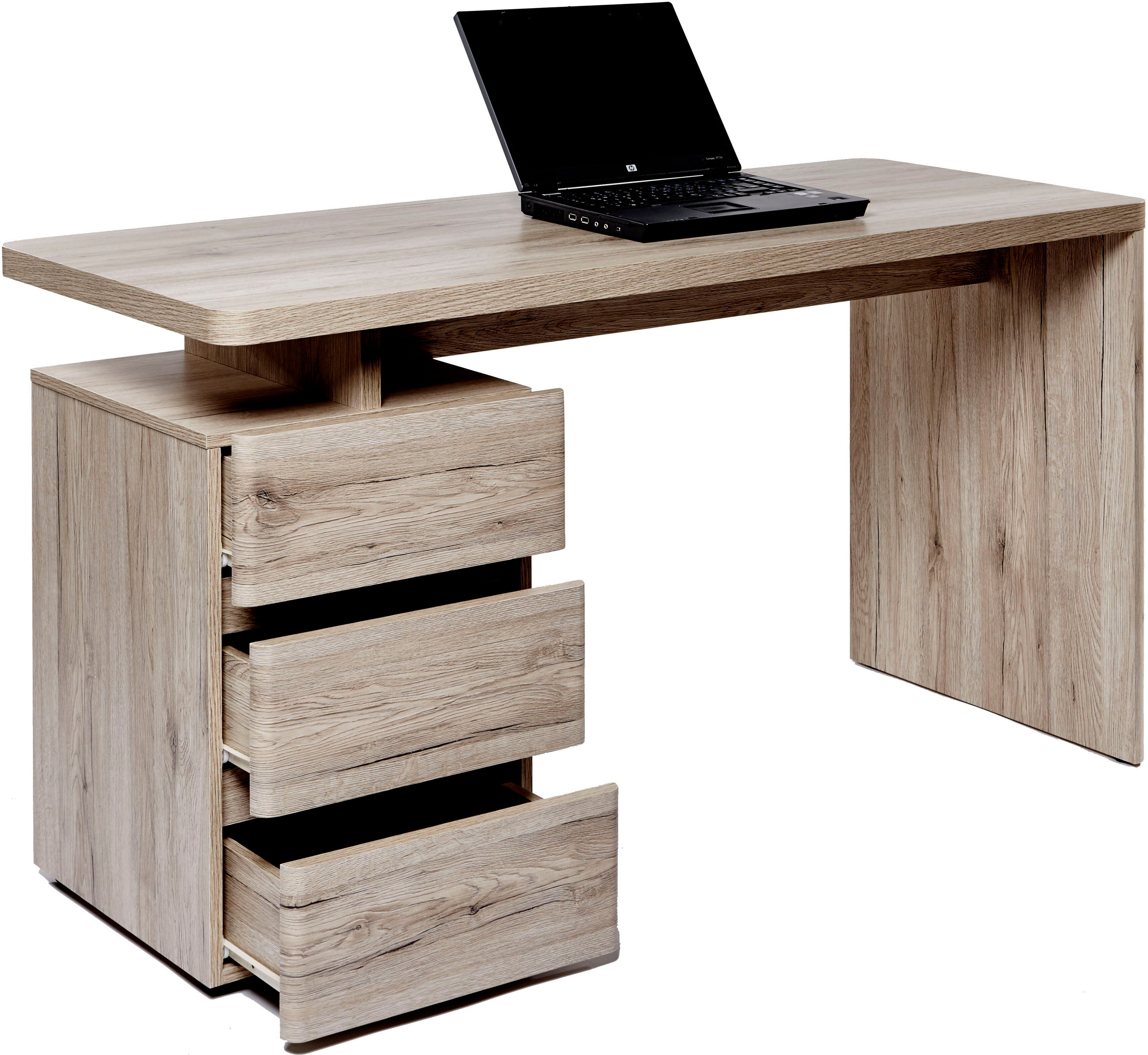 Schreibtisch JAHNKE "CU-LIBRE C 240", braun (sanremo eiche, sanremo eiche, sanremo eiche), B:140cm H:75,5cm T:55cm, Tische, Schreibtisch, wechselseitig montierbar sanremo eiche, sanremo eiche, sanremo eiche B/H/T: 140cm x 75,5cm x 55cm