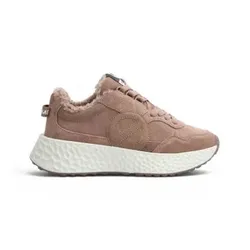 NO NAME für Damen. NNVESC0 Leder-Sneaker Carter Jogger Cocoon braun (36), Wohnung, 1 bis 3 cm, Spaltleder, Schnürsenkel, Lässig