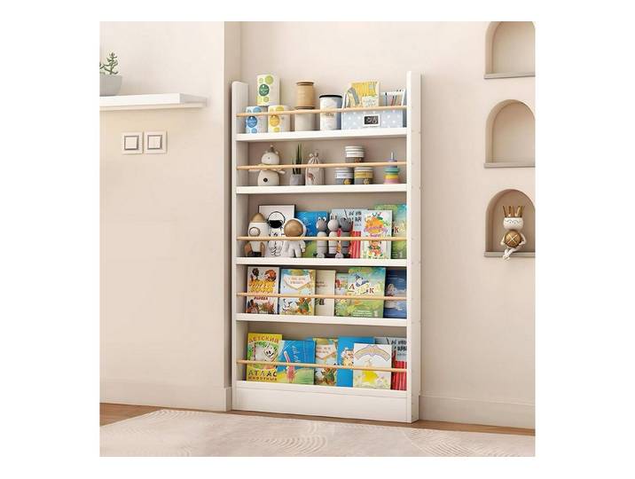 LuxusKollektion Kinderregal Bücherregal Kinderzimmer 80x10x145cm Weiß 5-Schicht, 1-tlg.