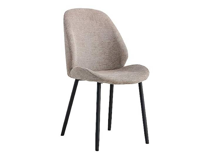 House Nordic Chaise de Salle à Manger en Polyester Pierre Avec Pieds Noirs