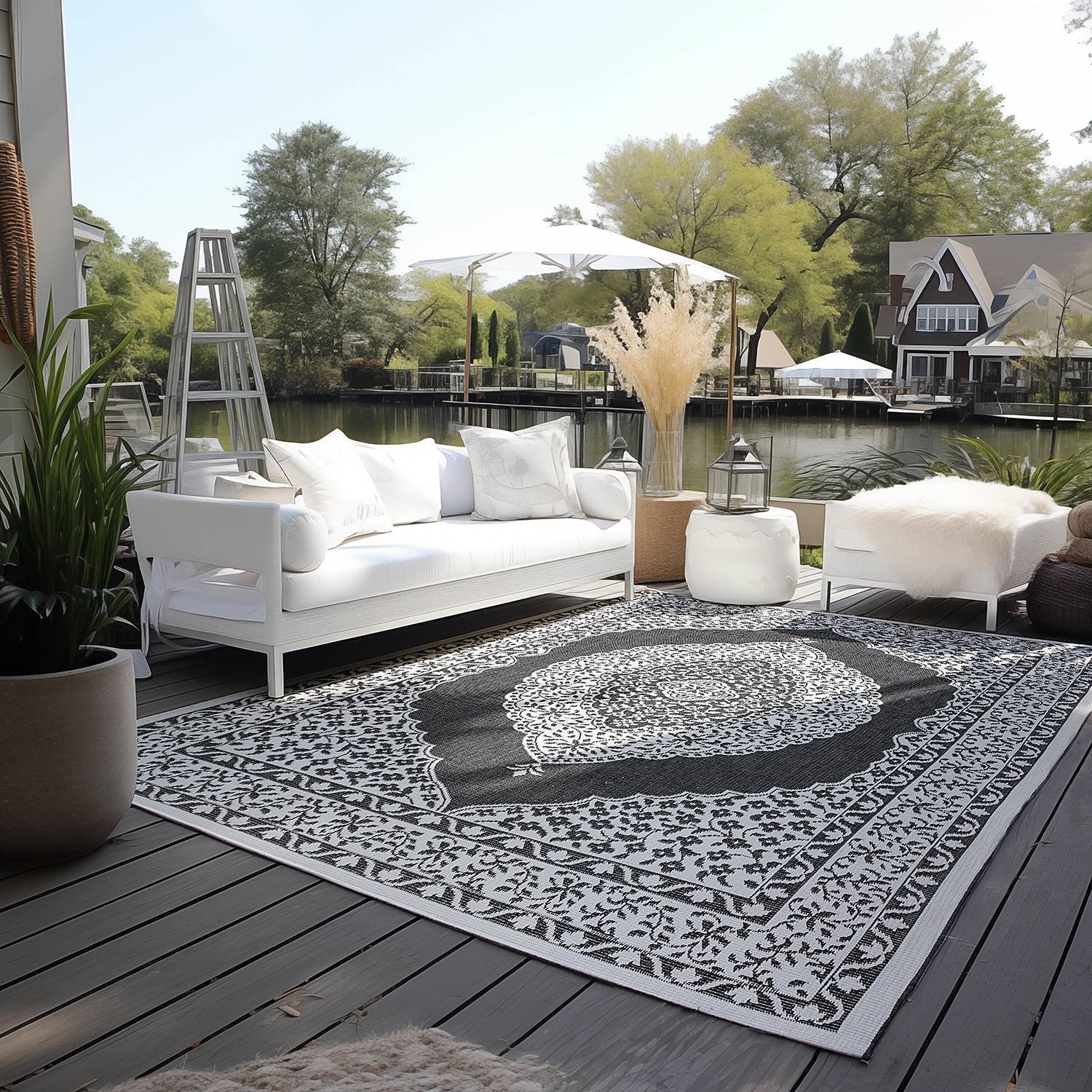 Hanse Home Collection Binnen- en buitenkleed Meekly zwart, polypropyleen, 200 x 290 cm
