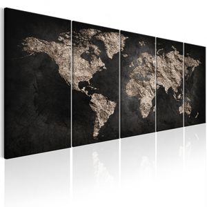 Artgeist Wandbild Weltkarte Stein, Leinwand, mehrteilig, 200 x 80 cm