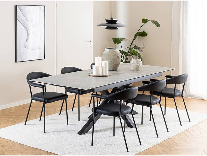 Table extensible Holcot 200 x 100cm Gris/Imitation béton