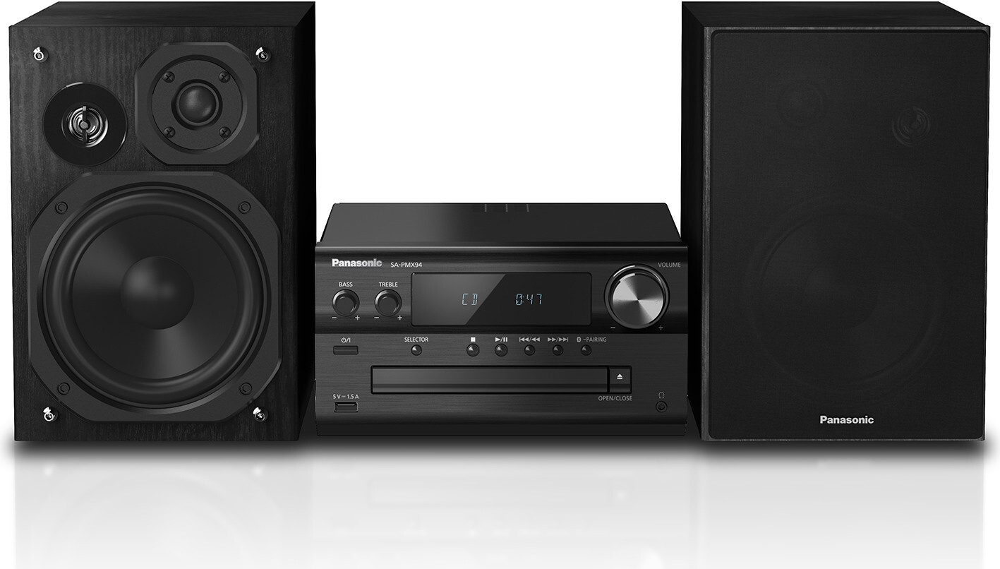 Panasonic SC-PMX94, Home-Audio-Minisystem, Schwarz, 120 W, 3-Wege, 10%, 24-bit/192kHz