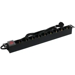 Synergy 21 ALLNET 19"zbh. Steckdosenleiste, 9xDosen(CEE7)->Stecker(CEE7), Schalter, Schwarz, USV Zubehör