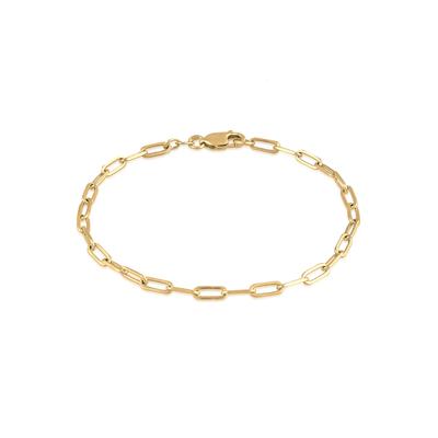 Armkette ELLI "Armband Glieder Oval Basic Chunky Chains Optik 925 Silber" Gr. 180, gold, Armbänder, Damen, 180, Silber 925 (Sterlingsilber), Armkette
