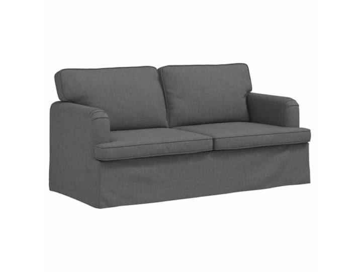 KUTYWEXFM Sofa 2-Sitzer Dunkelgrau 162x80x85 cm Stoff Couch Modulare Dunkelgrau Couch mit Holzwerkstoff-Armlehnen für Wohnzimmer und Schlafzimmer, stabiles Metallgestell.