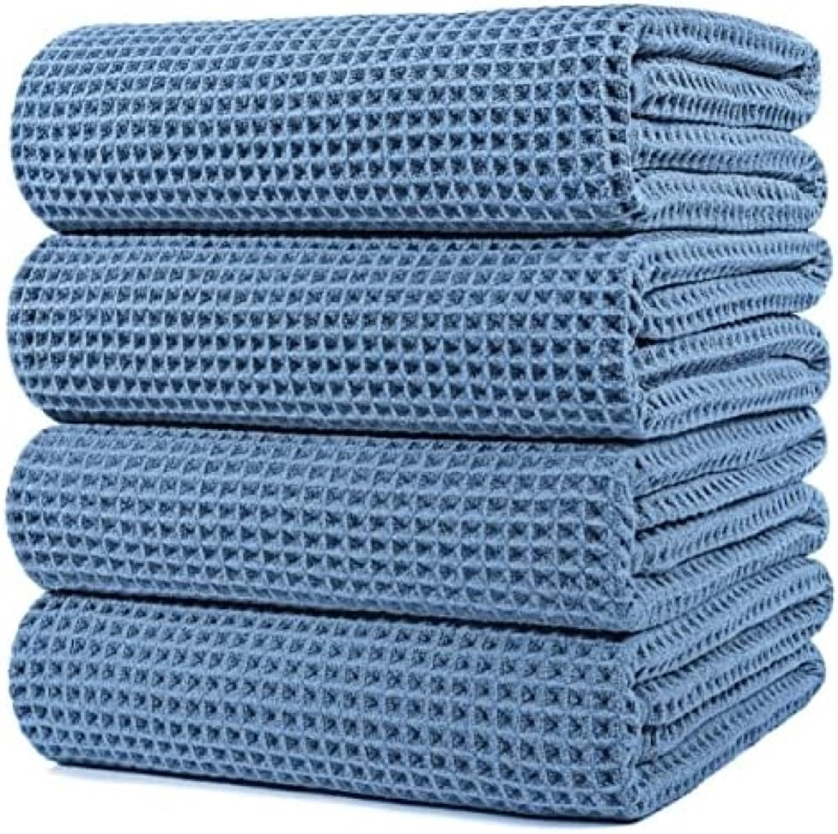 PromoHome Microvezel Badhanddoeken 4 stuks - Blauw - Extra Groot Formaat - 152 x 76 cm