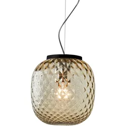 ROSSINI ILLUMINAZIONE Schwarze Aufhängung OBAN mit bronzefarbenem Ballonglas E27 IP20 – Lampe mit elegantem Design – Struktur aus Metall und geblasenem Glas