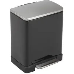 Recycling-Tretmülleimer EKO E-Cube 10 plus 9 L Schwarz matt Edelstahl, mit gedämpft schließendem Deckel