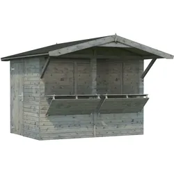 Palmako Marktstand Stella 5,0 m2 - 16 mm Grau tauchimprägniert