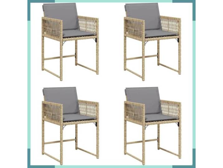365023 Chaises de jardin avec coussins lot de 4 mélange beige