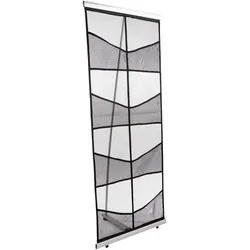 SPRINTIS Prospektständer AUSTIN, 8 Fächer für A4, faltbarer Infoständer mit stabiler Aluminium-Basis, inklusive Transporttasche für Messen, Aluminium, Polyester, schwarz