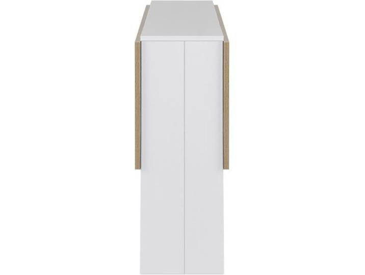 Table à manger pliable - Blanc + chêne - Rectangulaire - Design contemporain