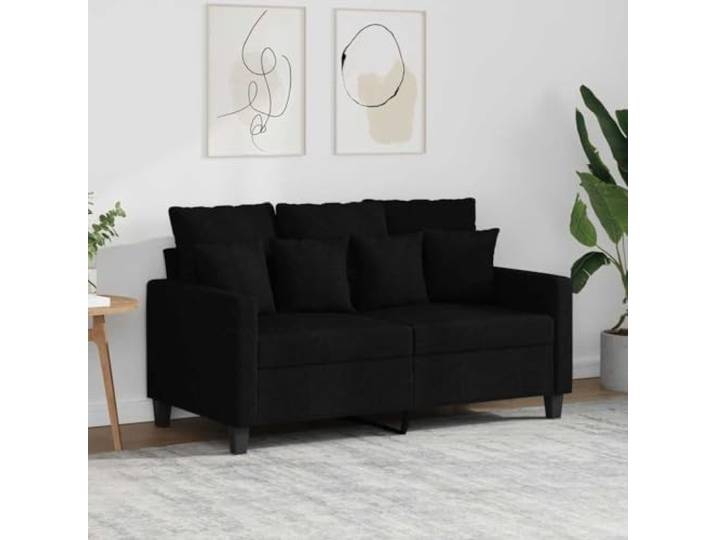 HEFZGDB 2-Sitzer Sofa Schwarz 120 cm Stoff Modernes Design Bequem Langlebig Strapazierfähig Metallgestell Robust Stabiles Polster Atmungsaktiv Wohnzimmer Möbel