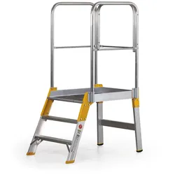 Aluminium Podestleiter einseitig, ALVE FORTE, 3 Sprosen, Höhe 0,62 m