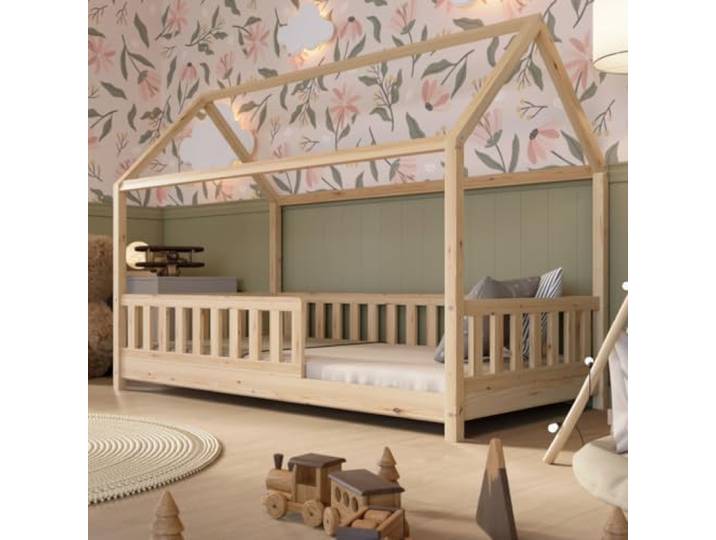 Crazy Pine Montessori Hausbett Crazy Blanco 80x160 cm - Naturholz