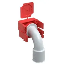 KAISER 1261-97 Betonbau, B2 Wand-Decken-Übergang 90° für Ø 32 mm-Rohre, mit Magnetaufnahme 2-teilig, mit Klebefläche und Deckel 126197  - 100 Stück