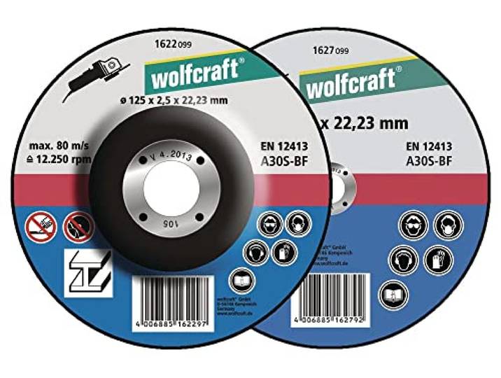wolfcraft Doorslijpschijf voor metaal, haaks gebogen I 1620300