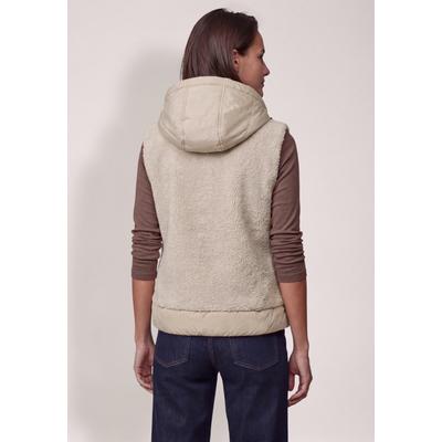 Fellimitatweste CECIL, Damen, Gr. L (42), beige (powder beige), Stoff, Oberstoff: 100% Polyester. Oberstoff 2: 100% Polyester. Oberstoff 3: 100% Polyester. Füllung: 100% Polyester, unifarben, comfort fit normal, ohne Ausschnitt, Westen, in Unifarbe