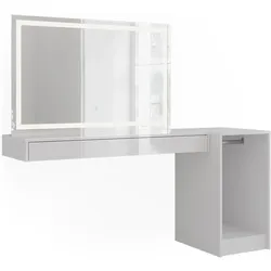Vicco, Schminktisch, Schminktisch Sherry, Weiss, 120 cm 3 Teile