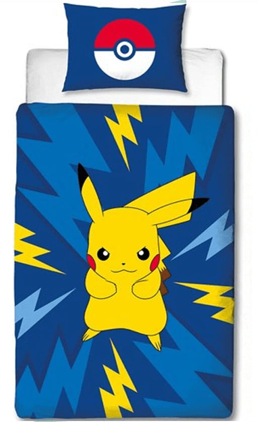 Pokémon Dekbedovertrek Pikachu donkerblauw 140 x 200 cm