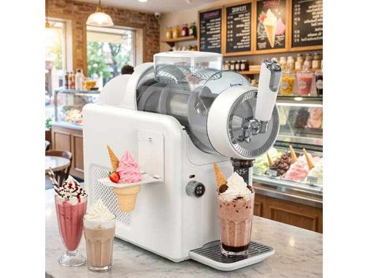 smafoseedding Slush-EIS-Maschine 2000 Ml,5-In-1-Slush-Maschine Für Säfte Und Slush-Pulver, Softeismaschine Mit 360°-Selbstreinigung,40% Schnellere Kühlung,Für Imbissstände Und Veranstaltungen White