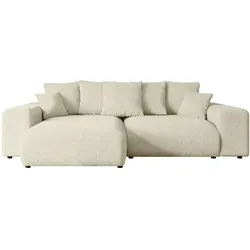 ECKSOFA Ottomane links ESKAR-L 266x176x72 Creme Bouclé