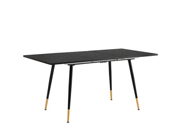 Meubles Cosy Esstisch ausziehbar für 4–6 Personen Schwarz, Metall, 80x75x160 cm, Esszimmer, Esstische
