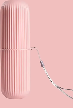 Quick Pick Pro Portable Travel Toothbrush Holder Cup & Toiletries Storage Case pink