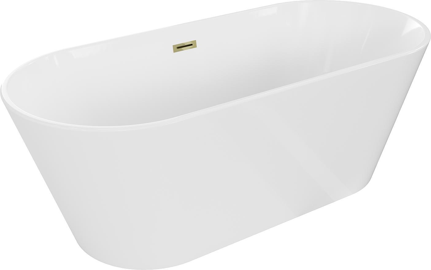 Mexen Flavia freistehende Badewanne 170 x 75 cm, weiß, ablauf golden - 54031708000-50