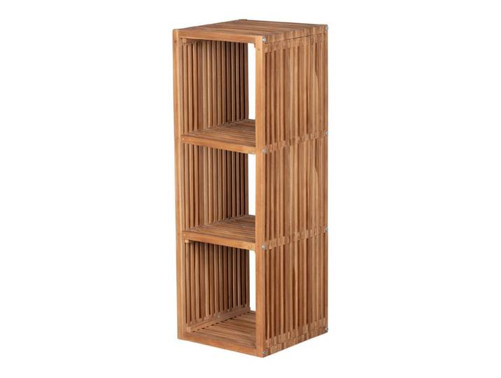 bene living Regal Outdoor-Regal mit 3 Fächern - Teakholz, 1-tlg., massives Teakholz Regal mit offenen Ablagefächern