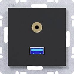 Hager Audio-Steckdose Nachtschwarz (matt) WAF4381BM 1 St.