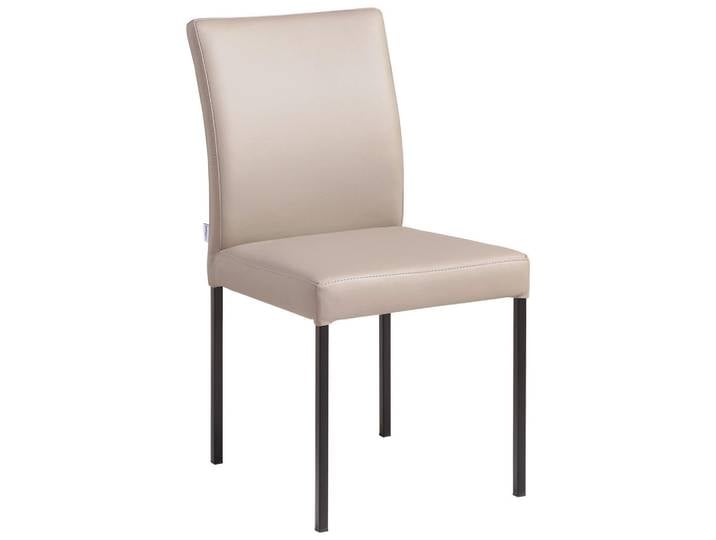 Livetastic Stuhl, Taupe, Metall, Echtleder, Büffelleder, eckig, 45.5x86x57.5 cm, Esszimmer, Stühle, Esszimmerstühle, Lederstühle