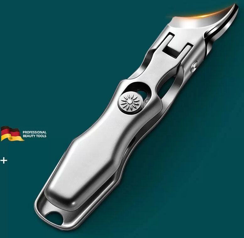 INF Deutsche Nagelzange mit angewinkelter Klinge - Edelstahl, breite Öffnung für dicke Nägel