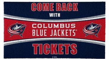 Evergreen "Colorado Avalanche 28 in. x 16 in. PVC ""Come Back With Tickets"" Trapper Door Mat"