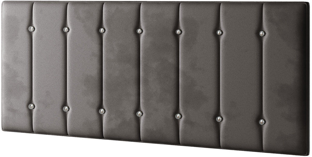 Fairmont Park Chiesa Upholstered Velvet Panel Headboard Charcoal Kingsize (5')