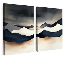 LEINWANDBILD 2er Set Landschaft - Abstrakt - Modern 100x70 cm